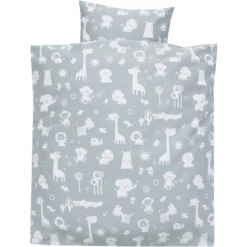 Alvi Biancheria Da Letto 80 X 80 Cm, Animali Dello Zoo Blu Polvere