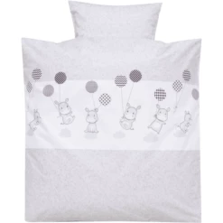 Alvi Biancheria Da Letto 80 X 80 Cm, Hippo Argento