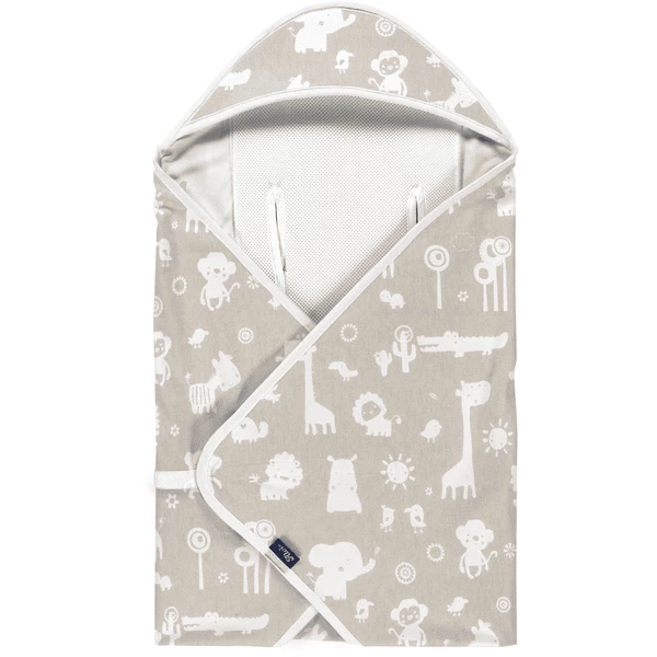 Alvi ® Coperta Da Viaggio Light Animali Dello Zoo Taupe 80 X 80 Cm 6 Alvi ® Coperta Da Viaggio Light Animali Dello Zoo Taupe 80 X 80 Cm - immagine 4