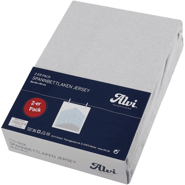 Alvi ® Lenzuolo Montato Confezione Doppia Argento/argento 40 X 90 Cm 4 Alvi ® Lenzuolo Montato Confezione Doppia Argento/argento 40 X 90 Cm - immagine 2