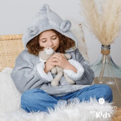 Atmosphera Coperta Con Cappuccio Gatto Grigio -Negozio online Pink Or Blue atmosphera coperta con cappuccio gatto grigio a396380 3