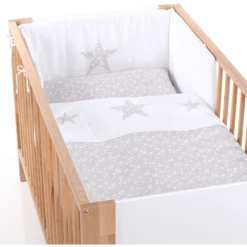 Babybay ® Cot Nest Piqué, Bianco Applicazione Stella Grigio Perla Stelle Bianche -Negozio online Pink Or Blue babybay cot nest pique bianco applicazione stella grigio perla stelle bianche a311630 4