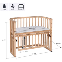 Babybay Lettino Co-sleeping Maxi Comfort Plus Laccato Naturale -Negozio online Pink Or Blue babybay lettino co sleeping maxi comfort plus laccato naturale a376136 3