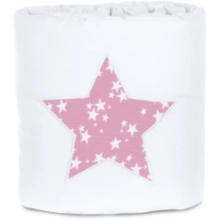 Babybay ® Nestchen Piqué Adatto Per Il Modello Maxi, Boxspring, Comfort E Comfort Plus, Bianco Applicazione Star Berry Stars Bianco