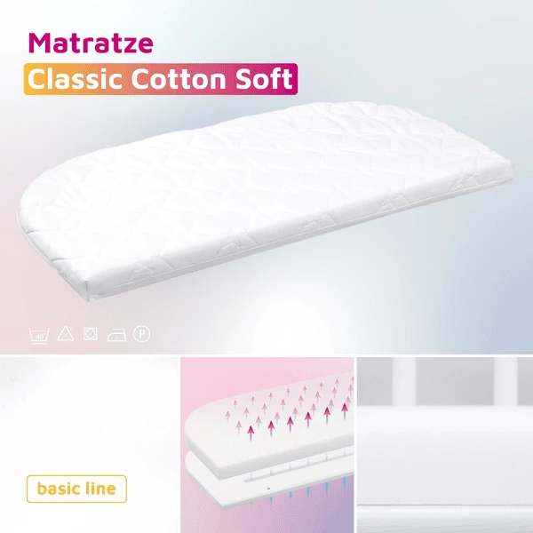 Babybay Original Lettino Co-sleeping Con Materasso In Cotone Classico Morbido, Bianco 5 Babybay Original Lettino Co-sleeping Con Materasso In Cotone Classico Morbido, Bianco - immagine 3