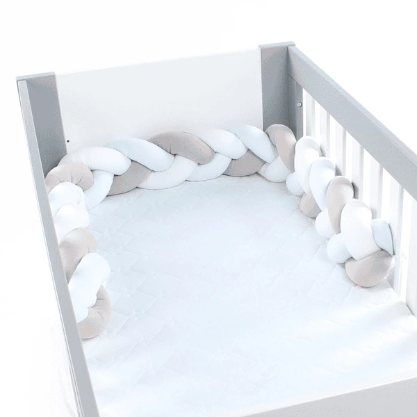 Babybay ® Paracolpi A Treccia, Bianco/beige/acqua, 200 Cm 6 Babybay ® Paracolpi A Treccia, Bianco/beige/acqua, 200 Cm - immagine 4