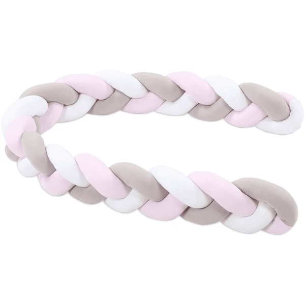 Babybay® Paracolpi A Treccia Bianco/beige/rosa 3 Babybay® Paracolpi A Treccia Bianco/beige/rosa