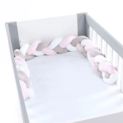 Babybay ® Paracolpi A Treccia Bianco/beige/rosé 200 Cm -Negozio online Pink Or Blue babybay paracolpi a treccia bianco beige rose 200 cm a288155 3