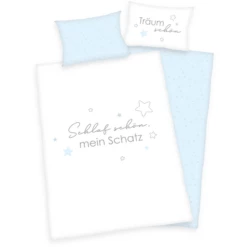 Babybest® Biancheria Da Letto Schlaf Schön GOTS Azzurro 100 X 135 Cm -Negozio online Pink Or Blue babybest biancheria da letto schlaf schoen gots azzurro 100 x 135 cm a310716 2