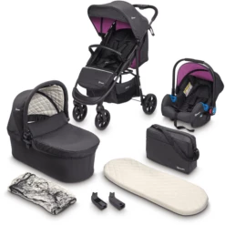 BabyGO Passeggino 3 In 1 - Nero/rosa