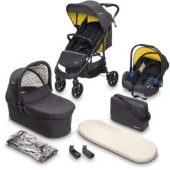 BabyGO Passeggino 3 In 1 - Nero/senape