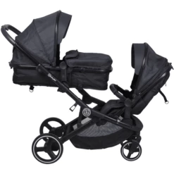BabyGO Passeggino Gemellare Twinner, Grigio -Negozio online Pink Or Blue babygo passeggino gemellare twinner grigio a299479 1