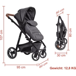 BabyGO Passeggino Simplex Air 3 In 1 Grigio Melange -Negozio online Pink Or Blue babygo passeggino simplex air 3 in 1 grigio melange a364148 3