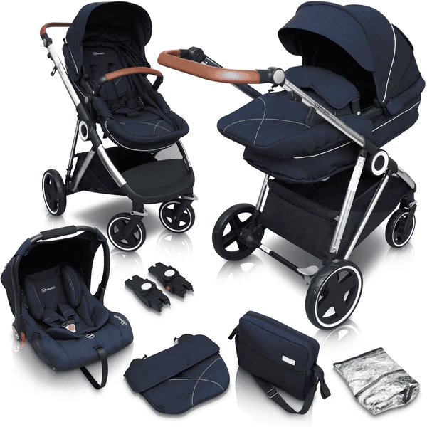 BabyGO Passeggino Trio Halime 3 In 1 Blue Silver 3 BabyGO Passeggino Trio Halime 3 In 1 Blue Silver
