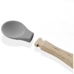BabyJem Cucchiaio In Silicone Con Manico In Legno, Grigio -Negozio online Pink Or Blue babyjem cucchiaio in silicone con manico in legno grigio a375310 2
