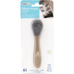 BabyJem Cucchiaio In Silicone Con Manico In Legno, Grigio -Negozio online Pink Or Blue babyjem cucchiaio in silicone con manico in legno grigio a375310 4