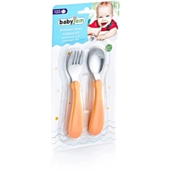 BabyJem Forchetta E Cucchiaio In Acciaio Inox Arancione -Negozio online Pink Or Blue babyjem forchetta e cucchiaio in acciaio inox arancione a282440 2
