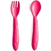 BabyJem Set Di Cucchiaio E Forchetta Senza BPA, Rosa