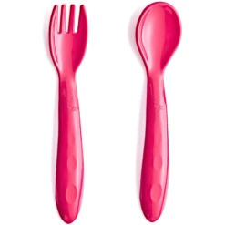 BabyJem Set Di Cucchiaio E Forchetta Senza BPA, Rosa -Negozio online Pink Or Blue babyjem set di cucchiaio e forchetta senza bpa rosa a284050 3