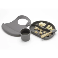 BabyJem Set Pappa In Silicone - Grigio -Negozio online Pink Or Blue babyjem set pappa in silicone grigio a375325 2