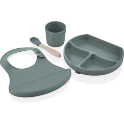 BabyJem Set Pappa In Silicone - Verde -Negozio online Pink Or Blue babyjem set pappa in silicone verde a375327 4
