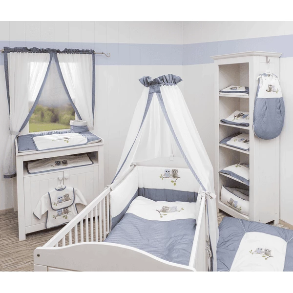 Be Be 's Collection Set Biancheria Da Letto 3 Pezzi, Gufi Blu 6 Be Be 's Collection Set Biancheria Da Letto 3 Pezzi, Gufi Blu - immagine 4