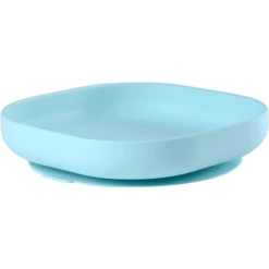 BEABA Piatto In Silicone Con Ventosa, Azzurro