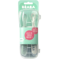 BEABA ® Set Di 2 Cucchiai In Silicone Per La Seconda Età, Velvet Grigio/verde Salvia -Negozio online Pink Or Blue beaba set di 2 cucchiai in silicone per la seconda eta velvet grigio verde salvia a393167 4