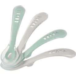 BEABA ® Set Di 4 Cucchiai In Silicone Per La Seconda Età, Velvet Grigio/verde Salvia -Negozio online Pink Or Blue beaba set di 4 cucchiai in silicone per la seconda eta velvet grigio verde salvia a392957 4