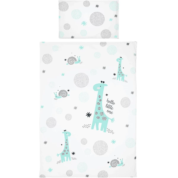 Bebe- Jou® Set Lenzuola Hello Little One, Mint 100x135cm 3 Bebe- Jou® Set Lenzuola Hello Little One, Mint 100x135cm