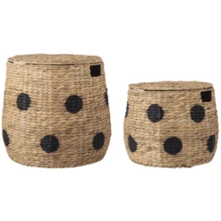 Bloomingville MINI Cesto Con Coperchio A Pois Thinne -Negozio online Pink Or Blue bloomingville mini cesto con coperchio a pois thinne a382303 3