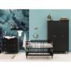 Bopita Cameretta Cloë 3 Pezzi 60 X 120 Cm Nero Opaco Con Fasciatoio