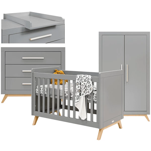 Bopita Cameretta Fenna 3 Pezzi 60 X 120 Cm Grigio/legno Con Fasciatoio 3 Bopita Cameretta Fenna 3 Pezzi 60 X 120 Cm Grigio/legno Con Fasciatoio