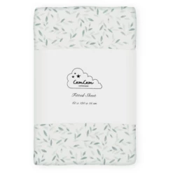 Cam Cam Copenhagen Cam Cam® COPENHAGEN Lenzuolo Con Angoli 60 X 120 Cm, Green Leaves