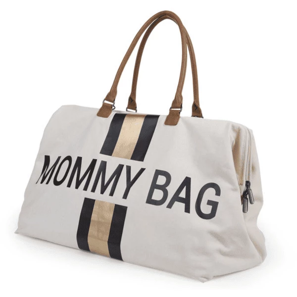 CHILDHOME Mommy Bag Grande Canvas Beige Stripes Black/Gold 6 CHILDHOME Mommy Bag Grande Canvas Beige Stripes Black/Gold - immagine 4