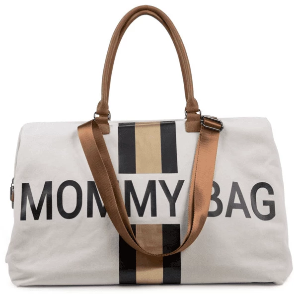 CHILDHOME Mommy Bag Grande Canvas Beige Stripes Black/Gold 7 CHILDHOME Mommy Bag Grande Canvas Beige Stripes Black/Gold - immagine 5
