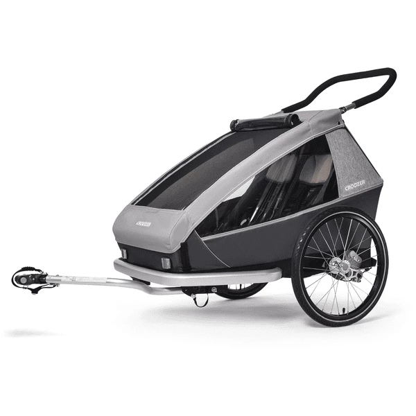 CROOZER Rimorchio Per Biciclette Kid Keeke 2 Stone Grey, Incl. Set Jogger 5 CROOZER Rimorchio Per Biciclette Kid Keeke 2 Stone Grey, Incl. Set Jogger - immagine 3