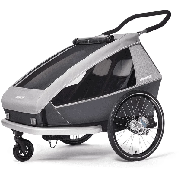 CROOZER Rimorchio Per Biciclette Kid Keeke 2 Stone Grey, Incl. Set Jogger 6 CROOZER Rimorchio Per Biciclette Kid Keeke 2 Stone Grey, Incl. Set Jogger - immagine 4