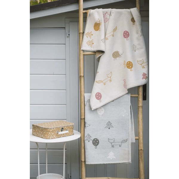 DAVID FUSSENEGGER Coperta In Cotone Animali Della Foresta, Bianco 75 X 100 Cm 5 DAVID FUSSENEGGER Coperta In Cotone Animali Della Foresta, Bianco 75 X 100 Cm - immagine 3