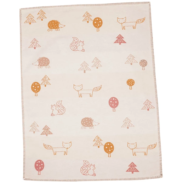 DAVID FUSSENEGGER Coperta In Cotone Animali Della Foresta, Bianco 75 X 100 Cm 6 DAVID FUSSENEGGER Coperta In Cotone Animali Della Foresta, Bianco 75 X 100 Cm - immagine 4