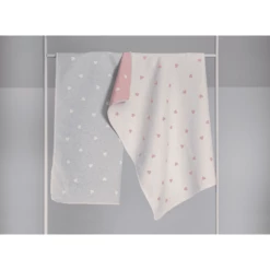 DAVID FUSSENEGGER Coperta Per Bambini Cuoricini, Grigio -Negozio online Pink Or Blue david fussenegger coperta per bambini cuoricini grigio a312299 3