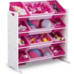 Delta Children Organizzatore Per Giocattoli Con 12 Contenitori, Bianco/rosa -Negozio online Pink Or Blue delta children organizzatore per giocattoli con 12 contenitori bianco rosa a405430 4