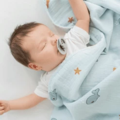 Done By Deer Coperta Per Neonati In Mussola Wally Blue 8 Done By Deer Coperta Per Neonati In Mussola Wally Blue -Negozio online Pink Or Blue done by deer coperta per neonati in mussola wally blue a388933 1