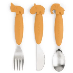 Done By Deer ™ Posate Easy Grip Cervo Friends Giallo Senape -Negozio online Pink Or Blue done by deer posate easy grip cervo friends giallo senape a341314 4