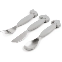 Done By Deer ™ Posate Easy Grip Deer Friends Grigio -Negozio online Pink Or Blue done by deer posate easy grip deer friends grigio a341315 2