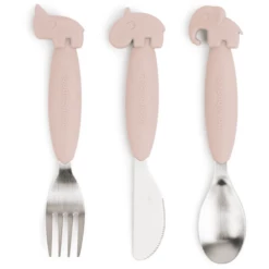 Done By Deer ™ Posate Easy Grip Deer Friends Rosa -Negozio online Pink Or Blue done by deer posate easy grip deer friends rosa a341422 4