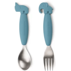 Done By Deer Set Di Cucchiai E Forchette Easy-Grip, Deer Friends Blue -Negozio online Pink Or Blue done by deer set di cucchiai e forchette easy grip deer friends blue a373552 4