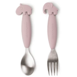 Done By Deer Set Di Cucchiai E Forchette Easy-grip, Deer Friends Pink -Negozio online Pink Or Blue done by deer set di cucchiai e forchette easy grip deer friends pink a373549 4