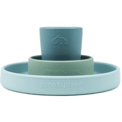 Done By Deer ™ Set Di Stoviglie In Silicone Happy Clouds Blu