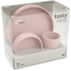 Done By Deer Set Di Stoviglie In Silicone Rosa Confetti -Negozio online Pink Or Blue done by deer set di stoviglie in silicone rosa confetti a411281 4